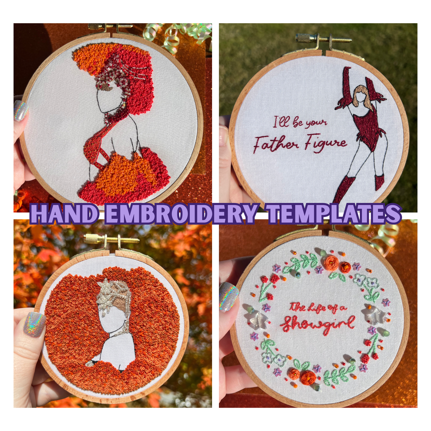 T's New Album - Embroidery Template Pack (4)