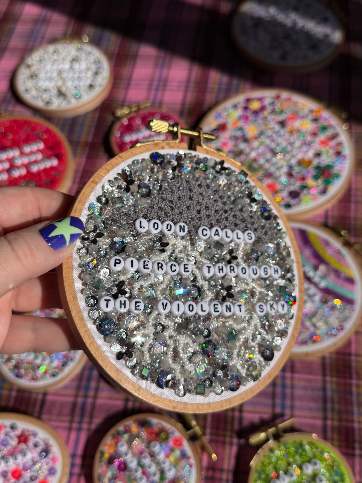 Loon Calls Beaded Hand Embroidered Decor in 5 inch Hoop