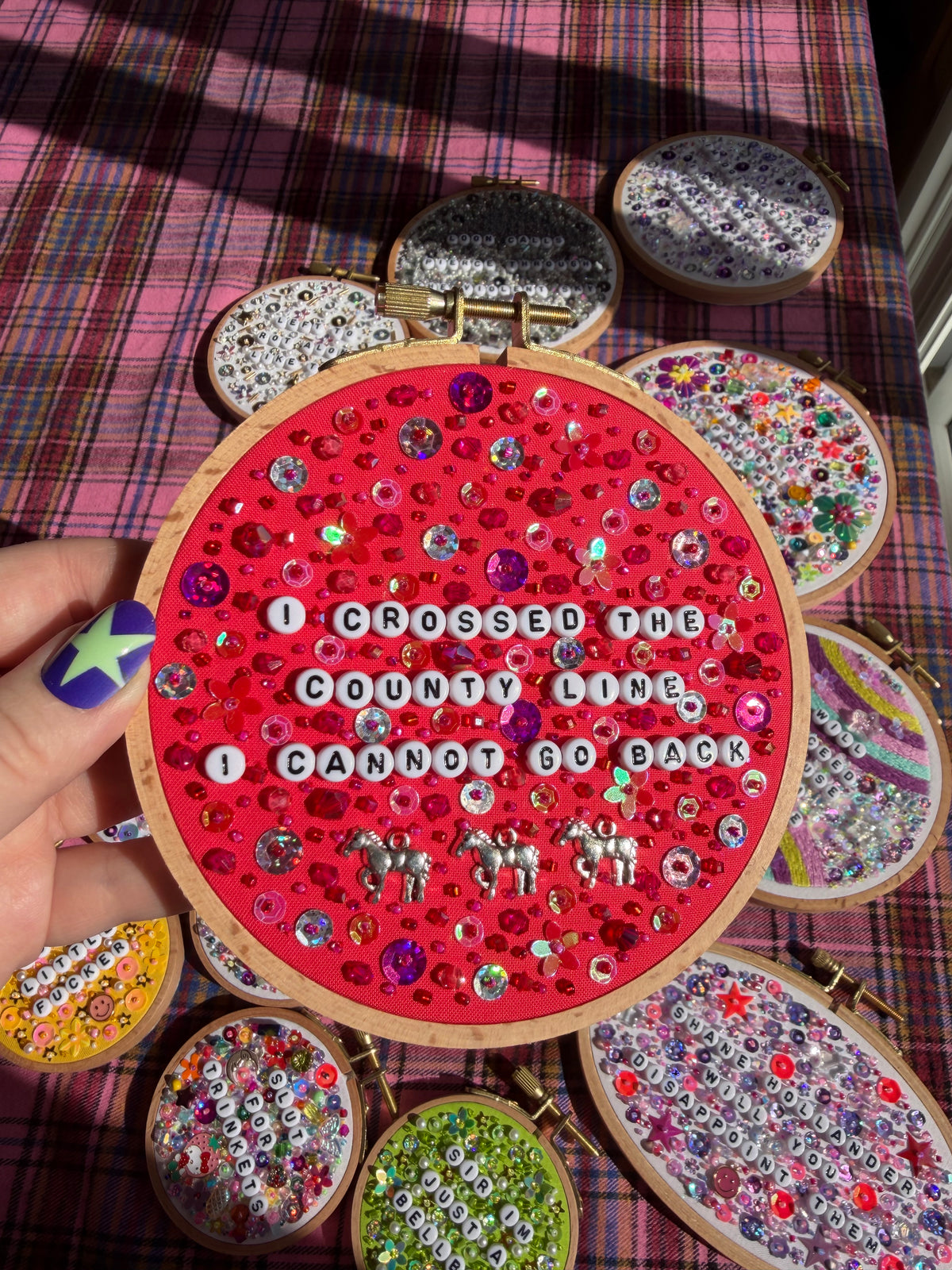 The County Line Hand Embroidered Decor in 5 inch Hoop