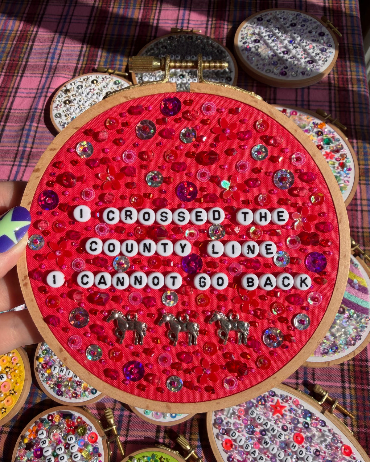 The County Line Hand Embroidered Decor in 5 inch Hoop