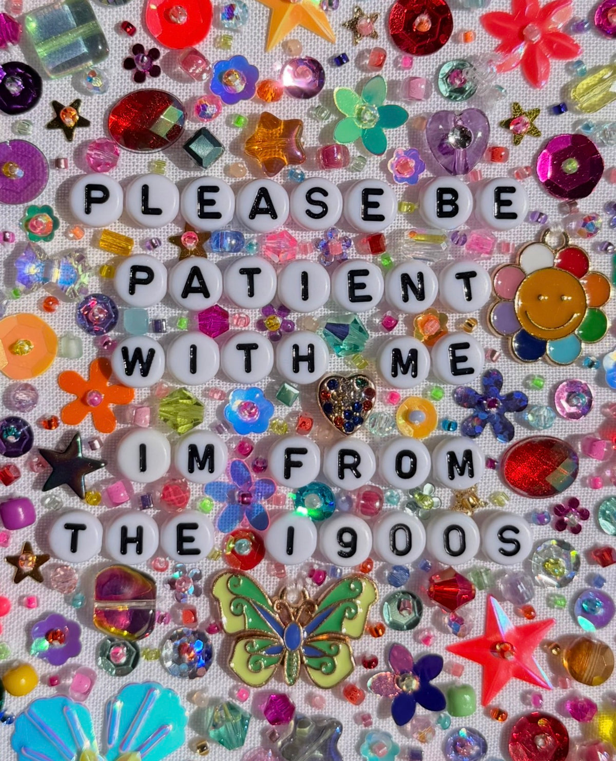 AUCTION - FROM THE 1900s Beaded Hand Embroidered Decor in 6 inch Hoop