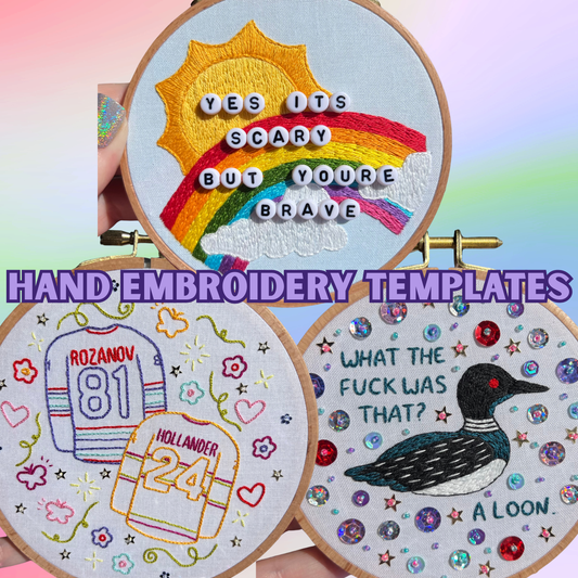 Jerseys, Loon & Rainbow - Embroidery Template Pack (3)