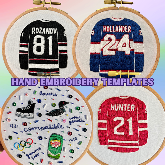 Hockey Lovers - Embroidery Template Pack (4)
