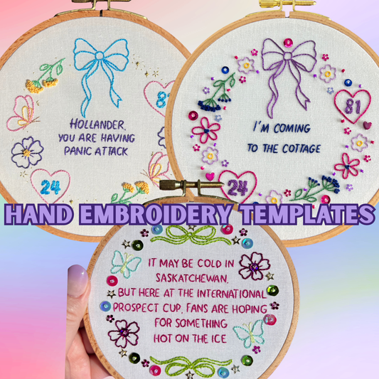 Cottage, Panic Attack, Hot on the Ice - Embroidery Template Pack (3)