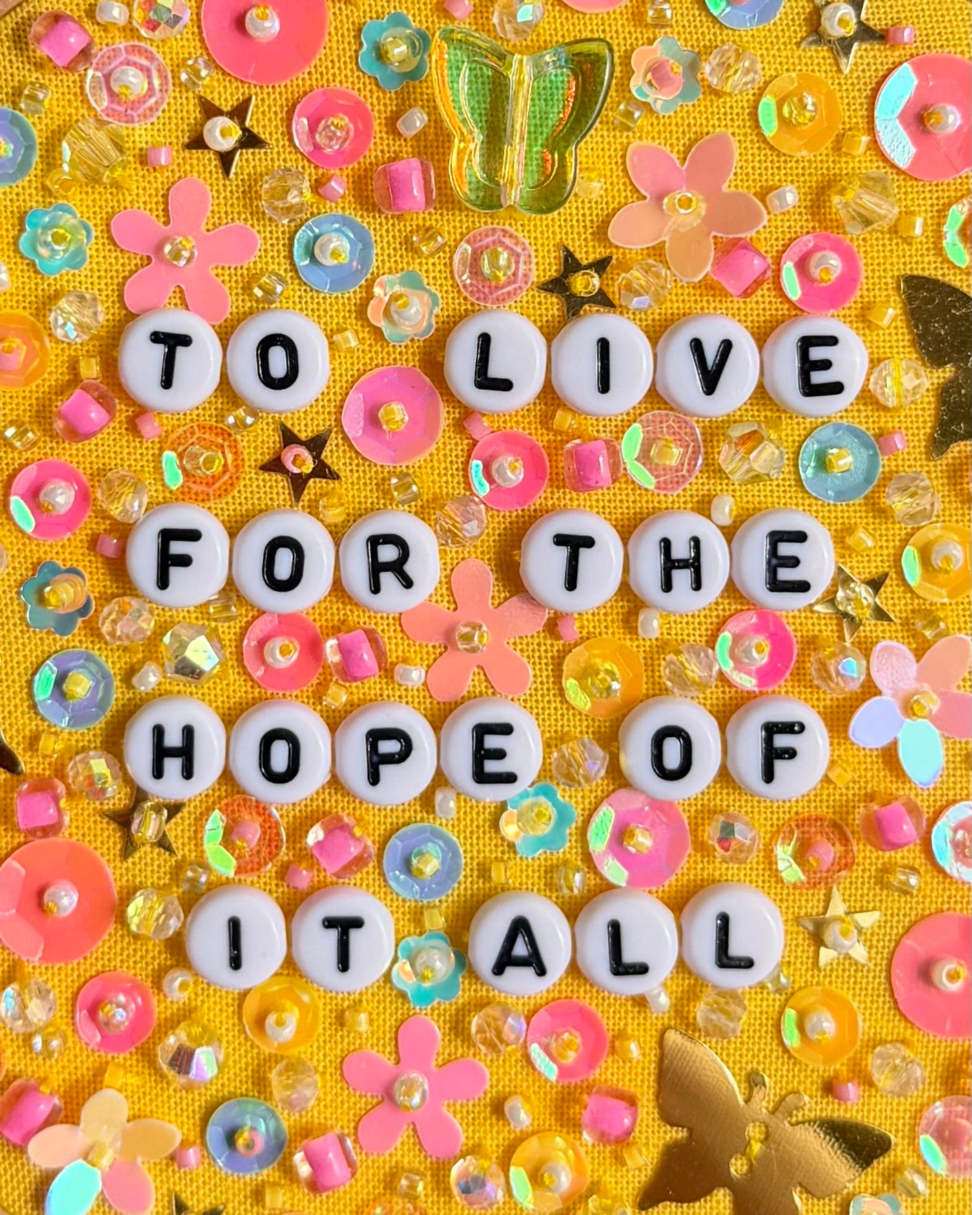 For The Hope Of It All Beaded Hand Embroidered Decor in 4 inch Hoop