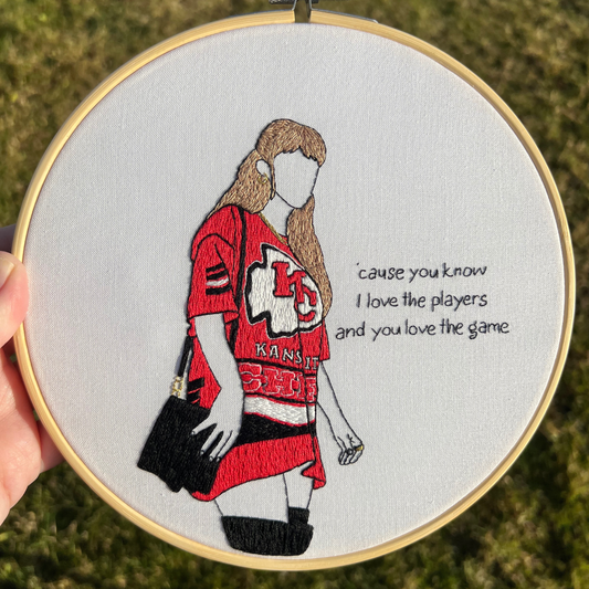 Game Day Hand Embroidered Decor in 8 inch Wooden Hoop