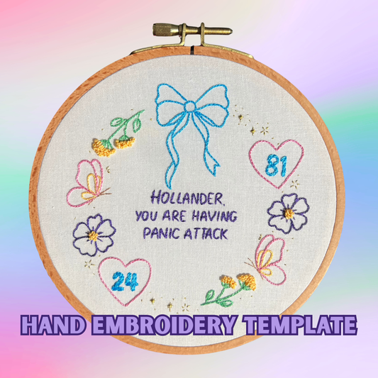 Butterflies & Floral Panic Attack - Embroidery Template