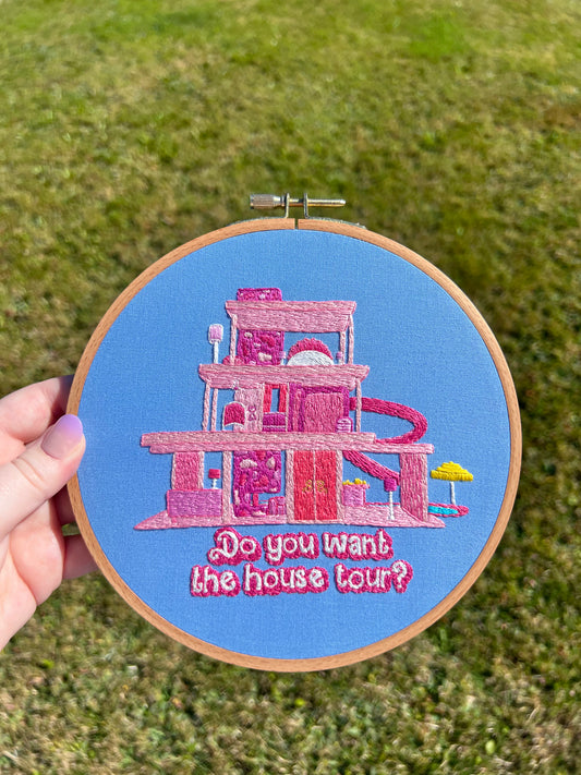 House of Dreams Hand Embroidered Decor in 7 inch Wooden Hoop