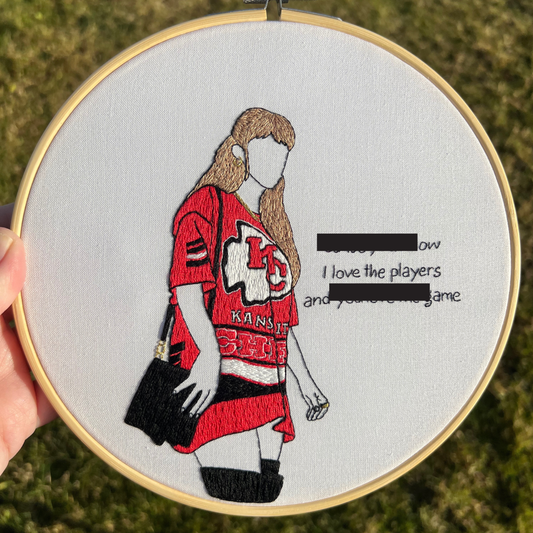 Game Day Hand Embroidered Decor in 8 inch Wooden Hoop